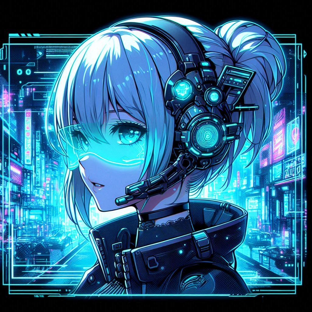 FREE Cyberpunk Girl Icon Pack – Anime Neon Profile Icons (3 Images Sample)