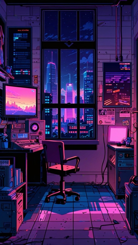 Retro Pixel Cyberpunk City View – Neon AI Wallpaper Pack (10 Images)