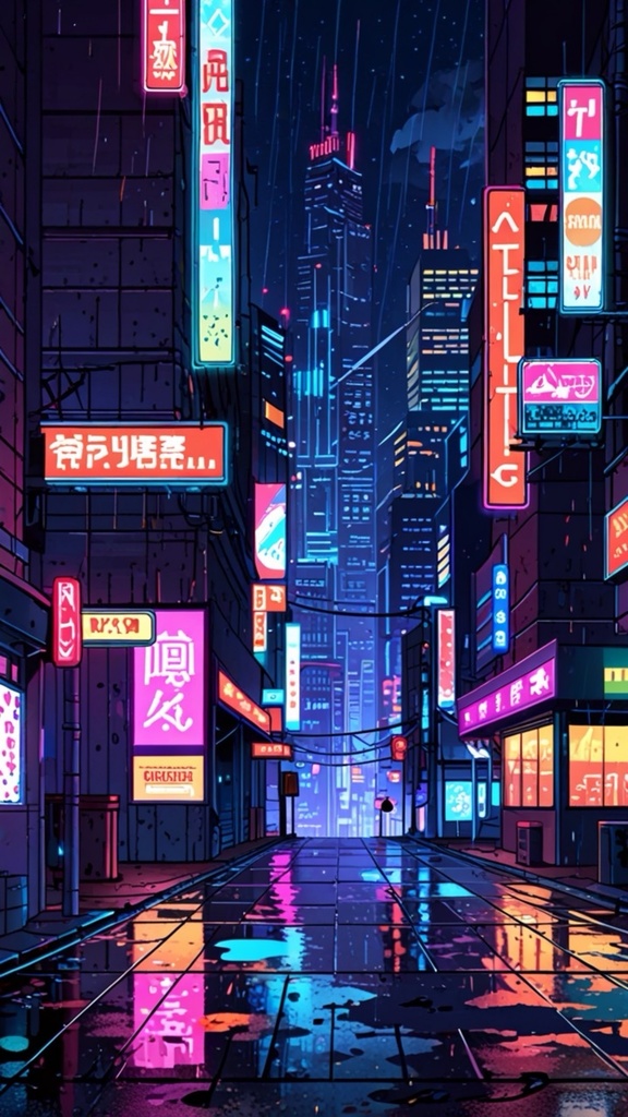 Retro Pixel Cyberpunk City View – Neon AI Wallpaper Pack (10 Images)