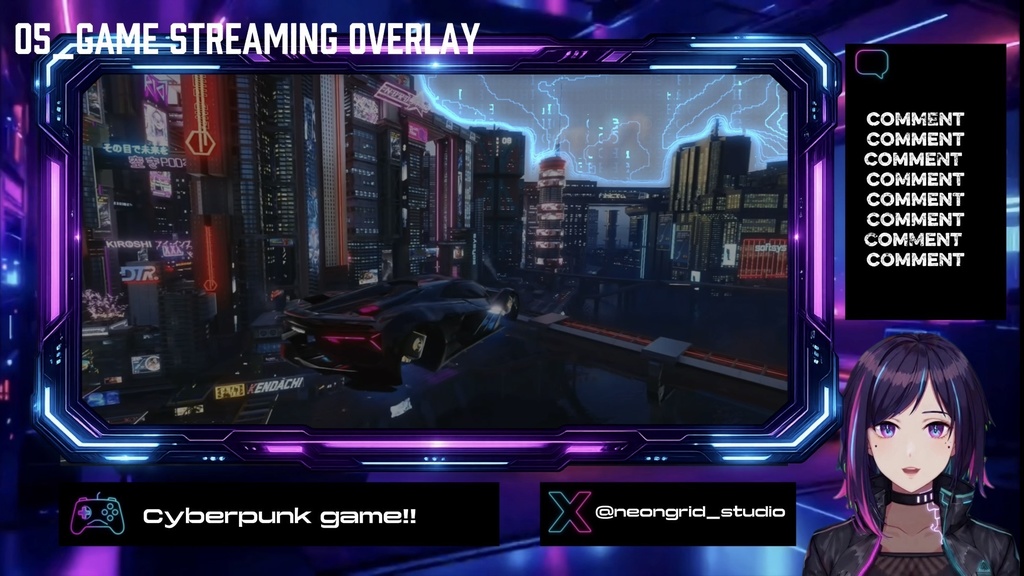 【Vtuber配信素材】Cyberpunk Streaming Pack