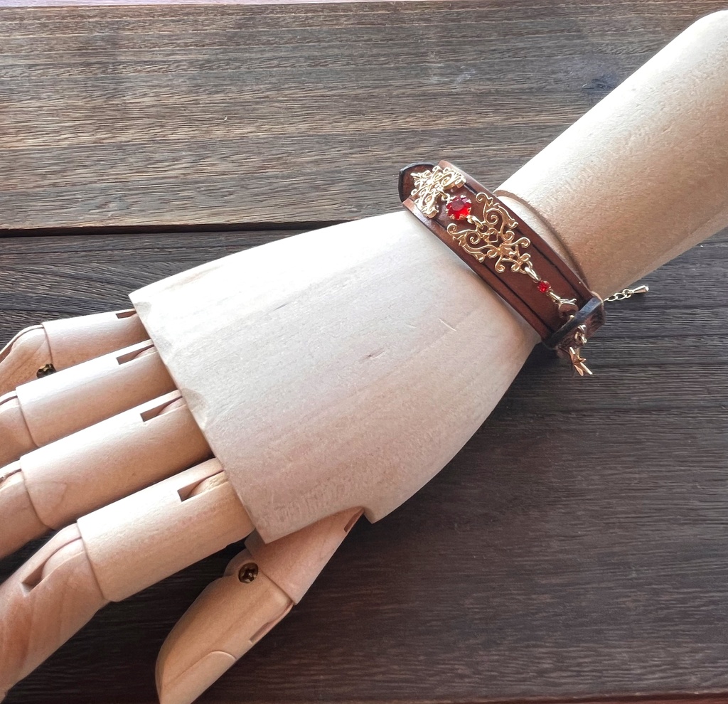 【原神】本革ブレスレット(アルハイゼン・カーヴェイメージチャーム付け替え可能)