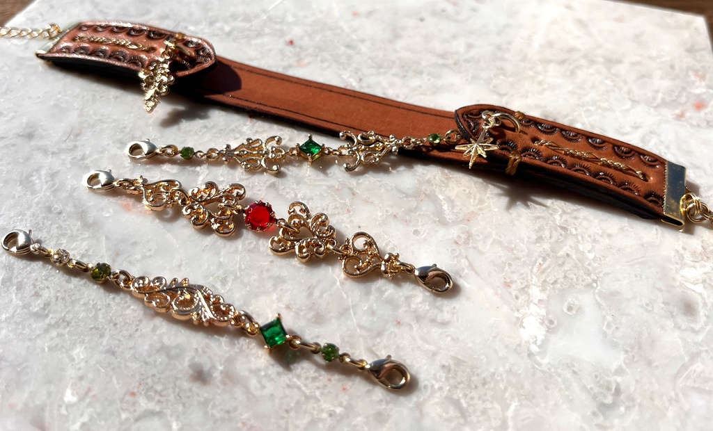 【原神】本革ブレスレット(アルハイゼン・カーヴェイメージチャーム付け替え可能)