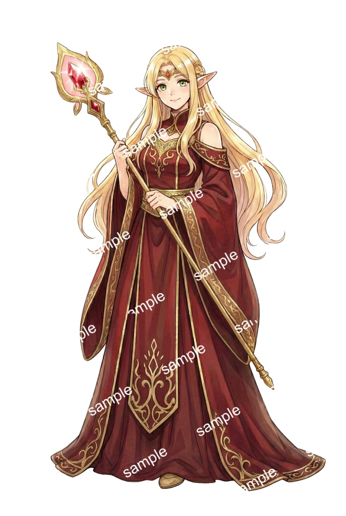 【汎用立ち絵/差分あり】4属性のエレメンタル・エルフ【ファンタジー/TRPG/戦闘差分】