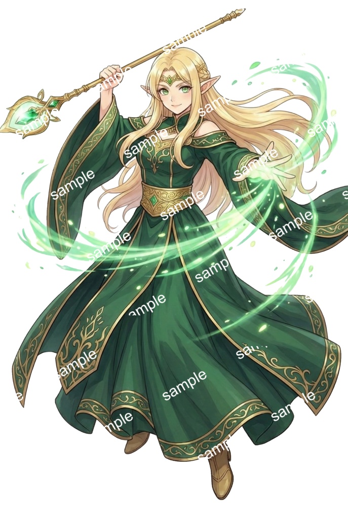 【汎用立ち絵/差分あり】4属性のエレメンタル・エルフ【ファンタジー/TRPG/戦闘差分】