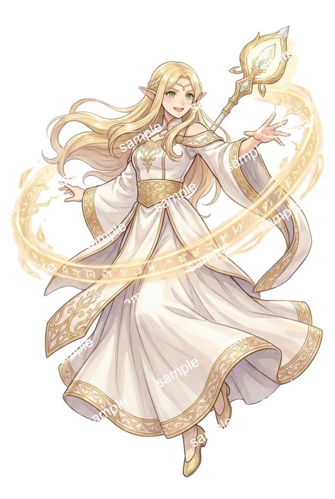 【汎用立ち絵/差分あり】4属性のエレメンタル・エルフ【ファンタジー/TRPG/戦闘差分】