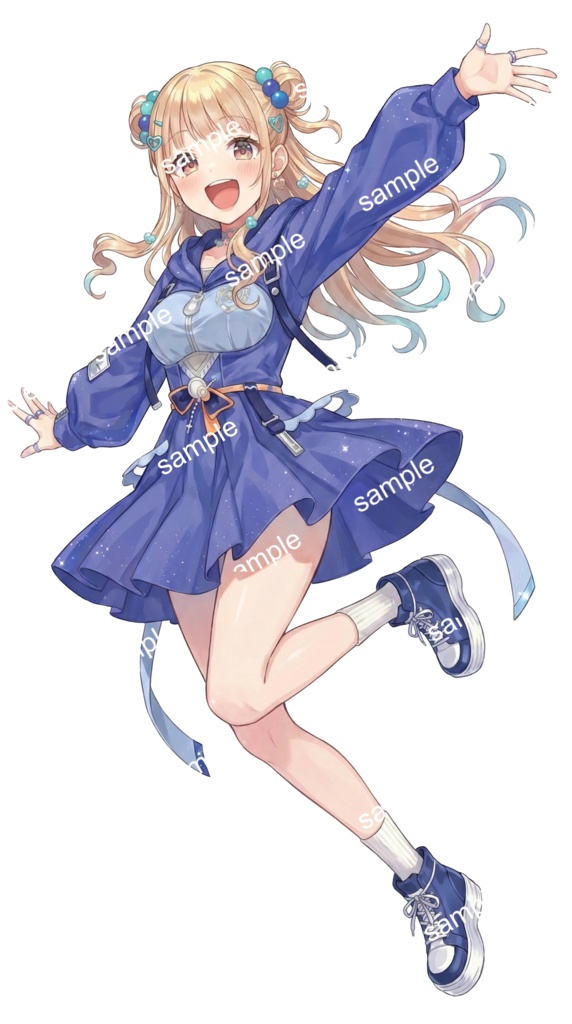 【汎用立ち絵/差分あり】ビタミンポップ・パーカー【4色×2ポーズ/アイドル/Vtuber】