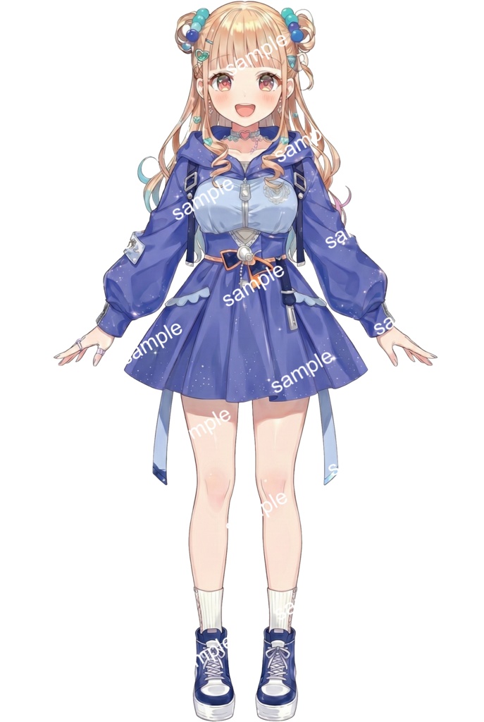 【汎用立ち絵/差分あり】ビタミンポップ・パーカー【4色×2ポーズ/アイドル/Vtuber】