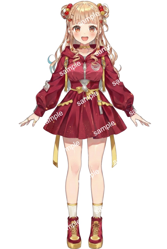 【汎用立ち絵/差分あり】ビタミンポップ・パーカー【4色×2ポーズ/アイドル/Vtuber】