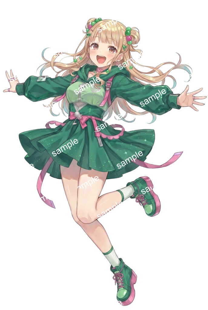 【汎用立ち絵/差分あり】ビタミンポップ・パーカー【4色×2ポーズ/アイドル/Vtuber】