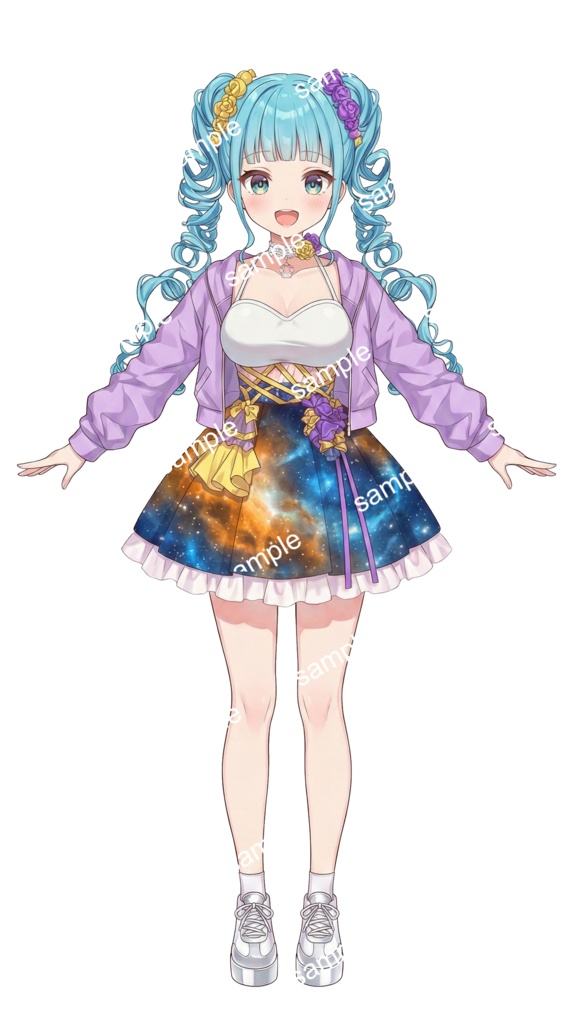 【汎用立ち絵/差分あり】星屑プリズムキャンディ【4色×2ポーズ/アイドル/魔法少女】