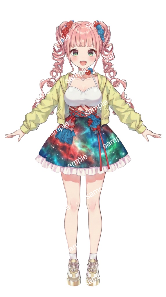 【汎用立ち絵/差分あり】星屑プリズムキャンディ【4色×2ポーズ/アイドル/魔法少女】