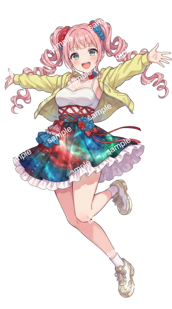 【汎用立ち絵/差分あり】星屑プリズムキャンディ【4色×2ポーズ/アイドル/魔法少女】