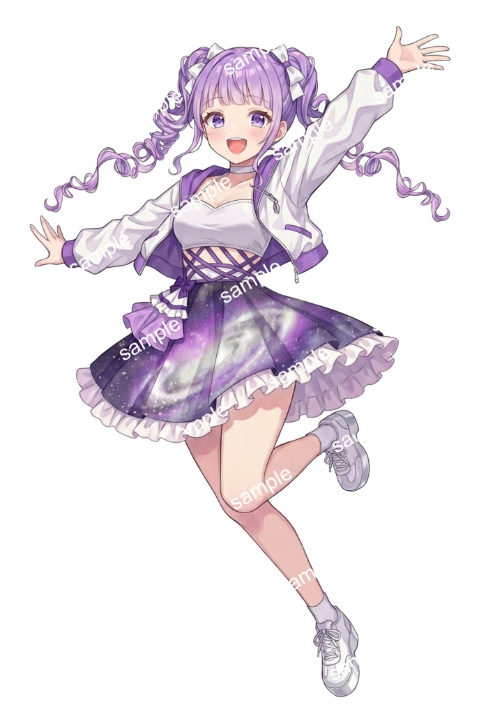 【汎用立ち絵/差分あり】星屑プリズムキャンディ【4色×2ポーズ/アイドル/魔法少女】