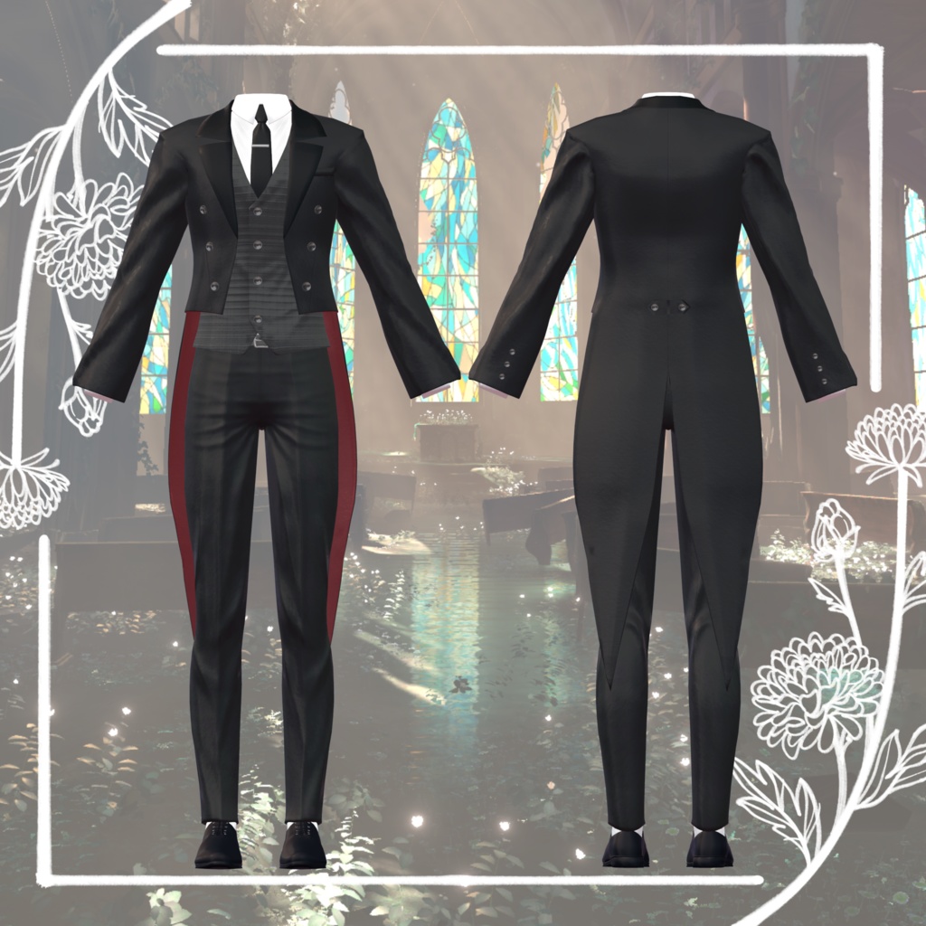 【壱鬼対応】ジューンブライドテールコート【VRC想定】