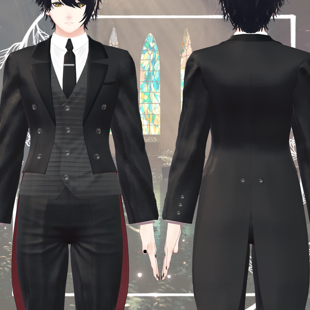 【壱鬼対応】ジューンブライドテールコート【VRC想定】