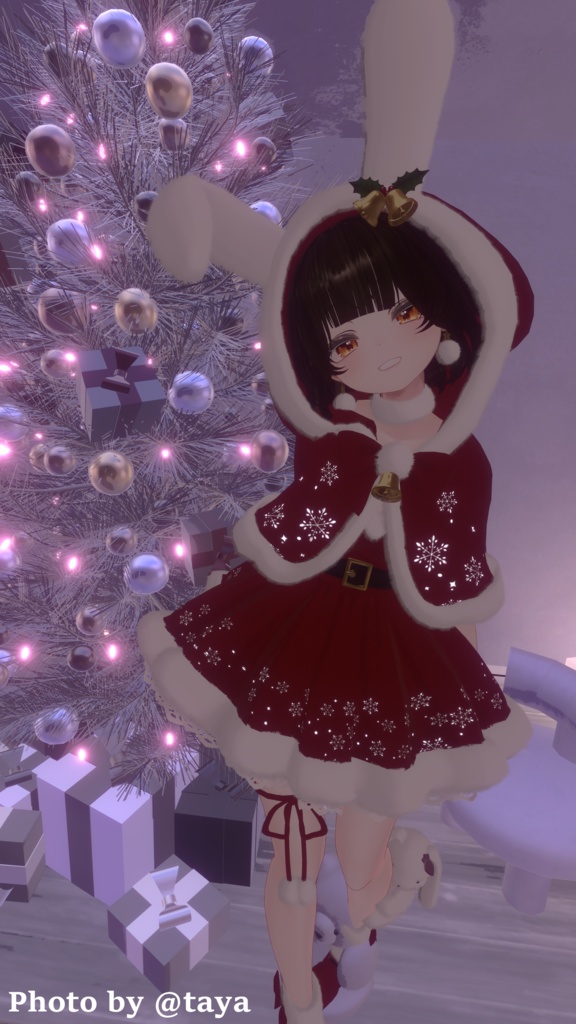 【6Avatar対応】うさぎちゃんサンタワンピース【VRC想定】
