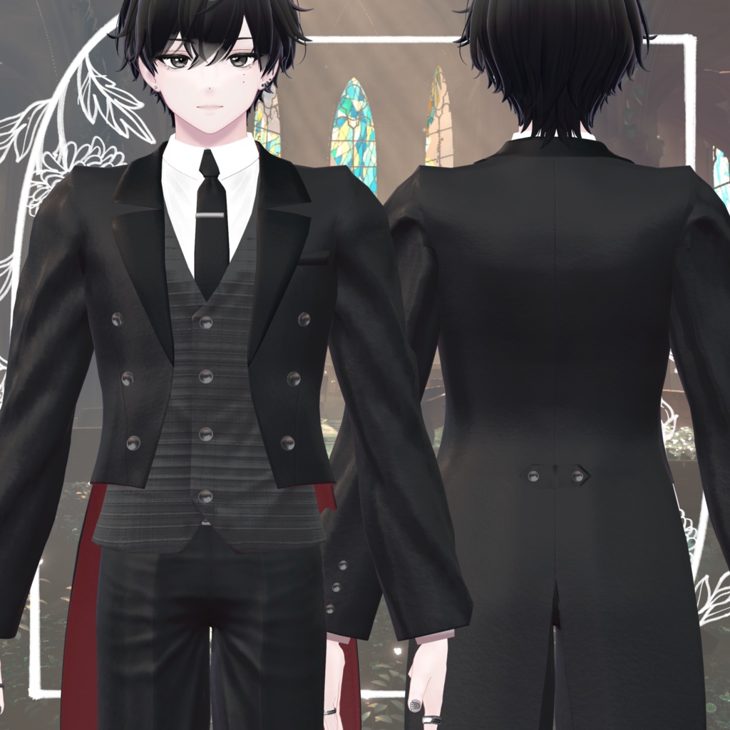 【狛乃対応】ジューンブライドテールコート【VRC想定】