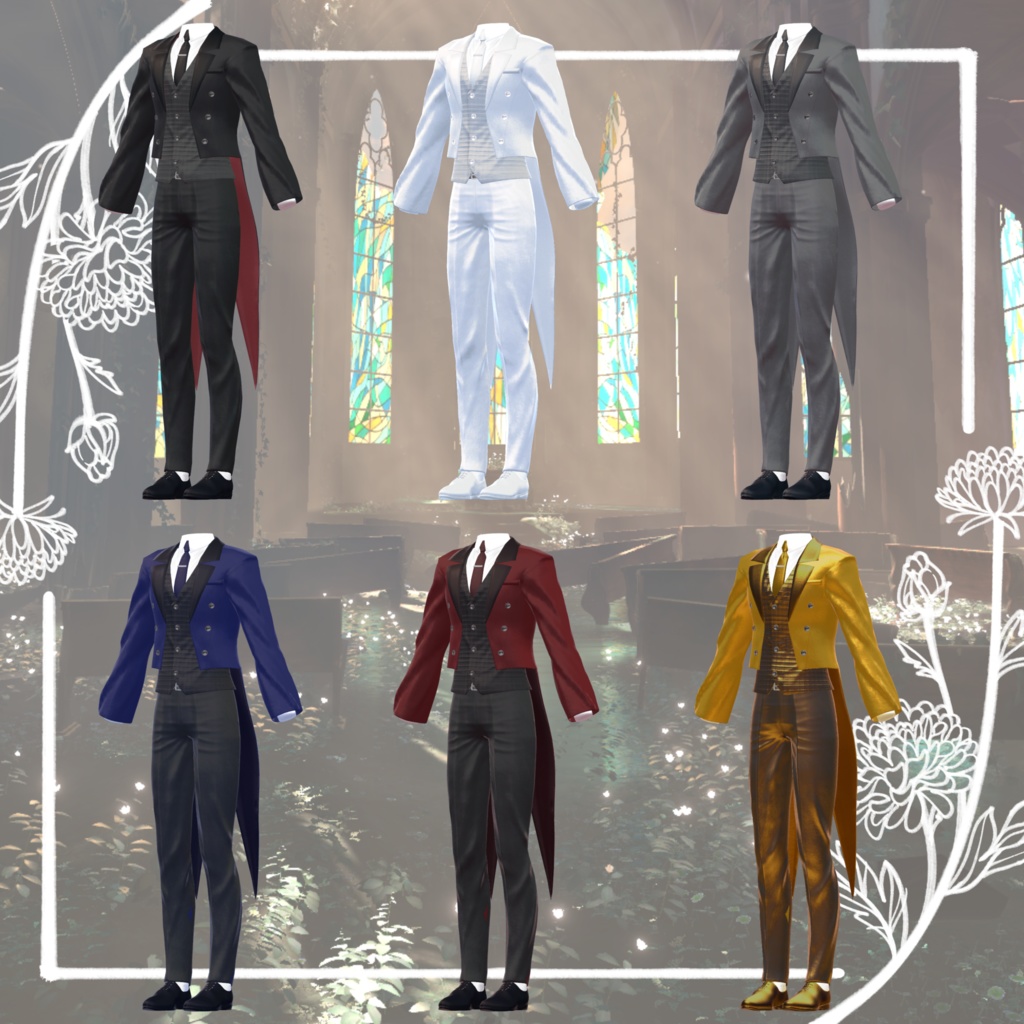 【狛乃対応】ジューンブライドテールコート【VRC想定】