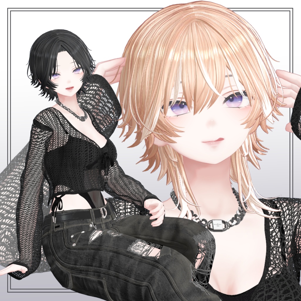 【9Avatar対応】Medium Short Wolf Hair【VRC想定】