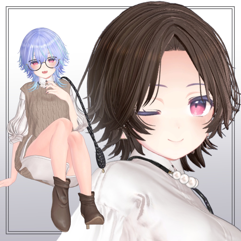 【9Avatar対応】Medium Short Wolf Hair【VRC想定】