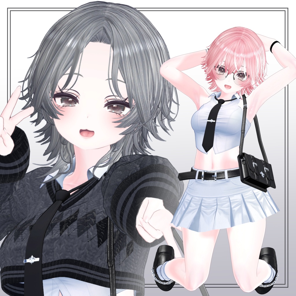 【9Avatar対応】Medium Short Wolf Hair【VRC想定】