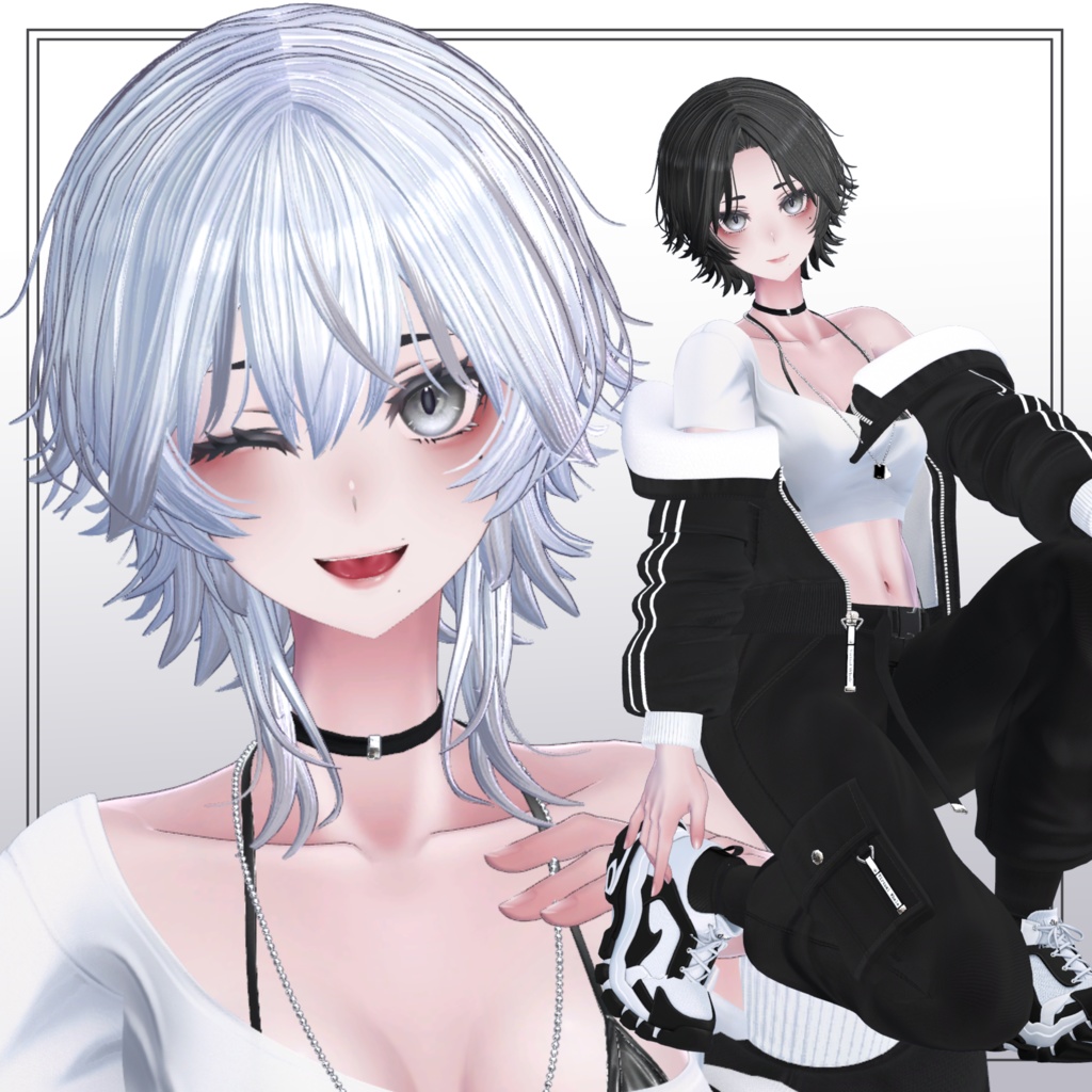 【9Avatar対応】Medium Short Wolf Hair【VRC想定】