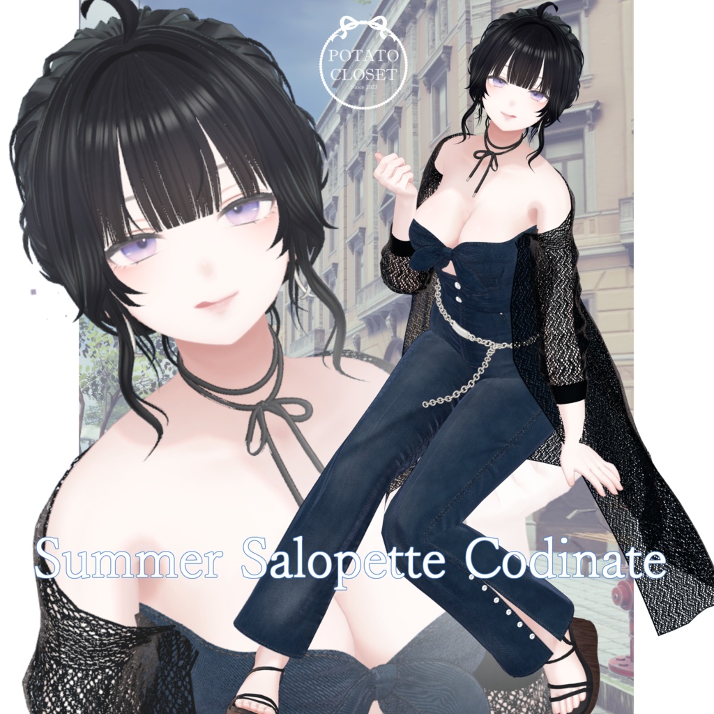 【7アバター対応】Summer Salopette Codinate 【VRC想定】