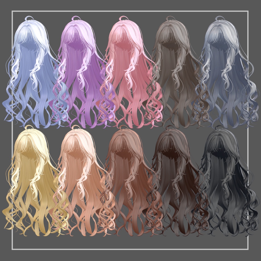 【8Avatar対応】AdultGALHair【VRC想定】