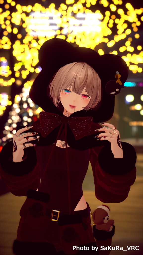 【9Avatar対応】くまちゃんサンタコーデ【VRC想定】