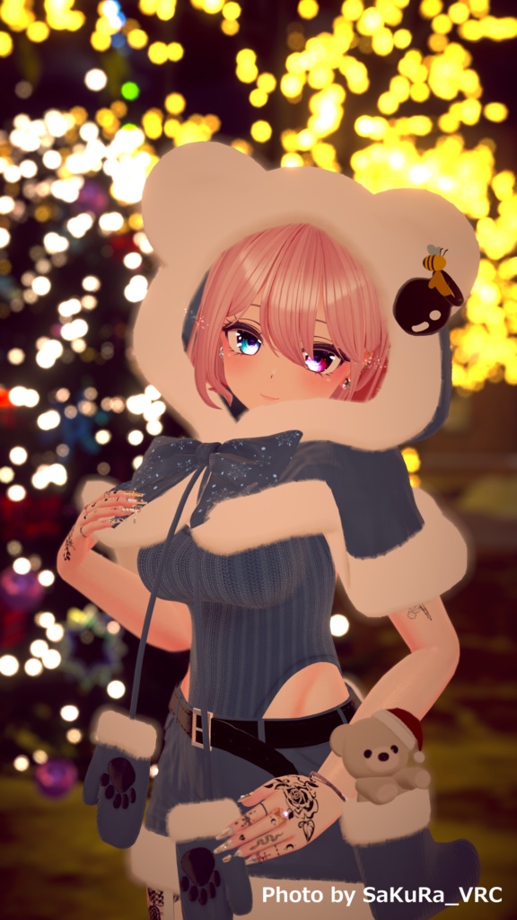 【9Avatar対応】くまちゃんサンタコーデ【VRC想定】