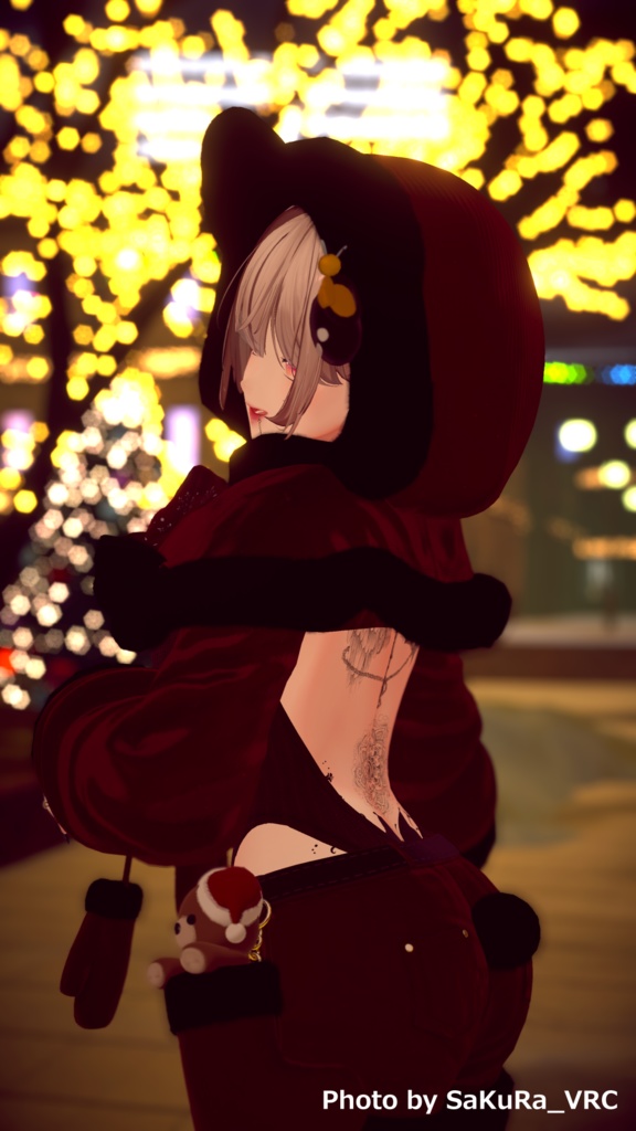 【9Avatar対応】くまちゃんサンタコーデ【VRC想定】