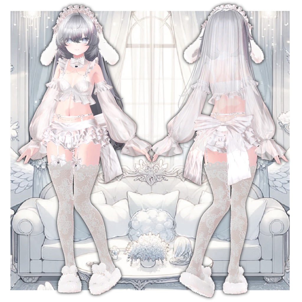 【7Avatar対応】DreamRabbit_RoomWear【VRC想定】