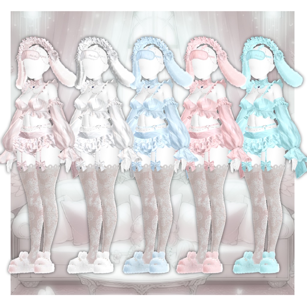 【7Avatar対応】DreamRabbit_RoomWear【VRC想定】
