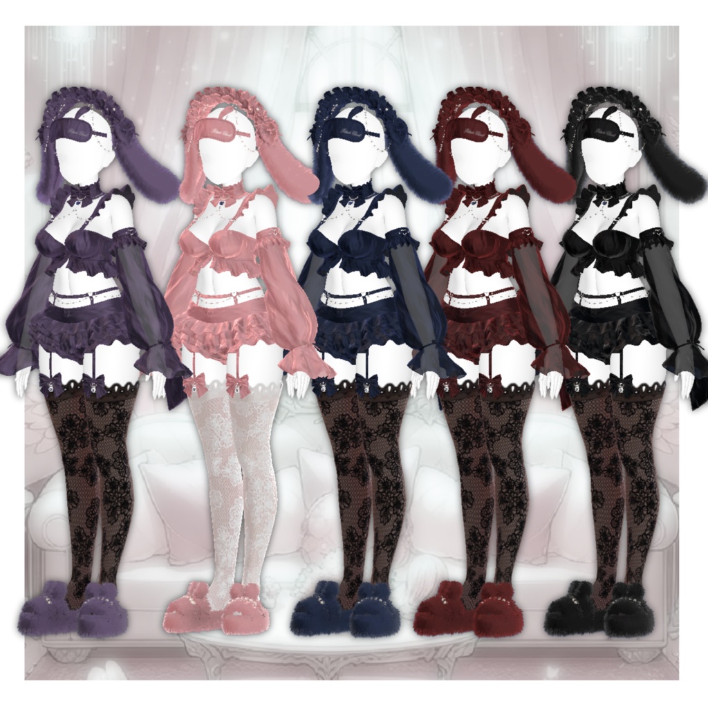 【7Avatar対応】DreamRabbit_RoomWear【VRC想定】