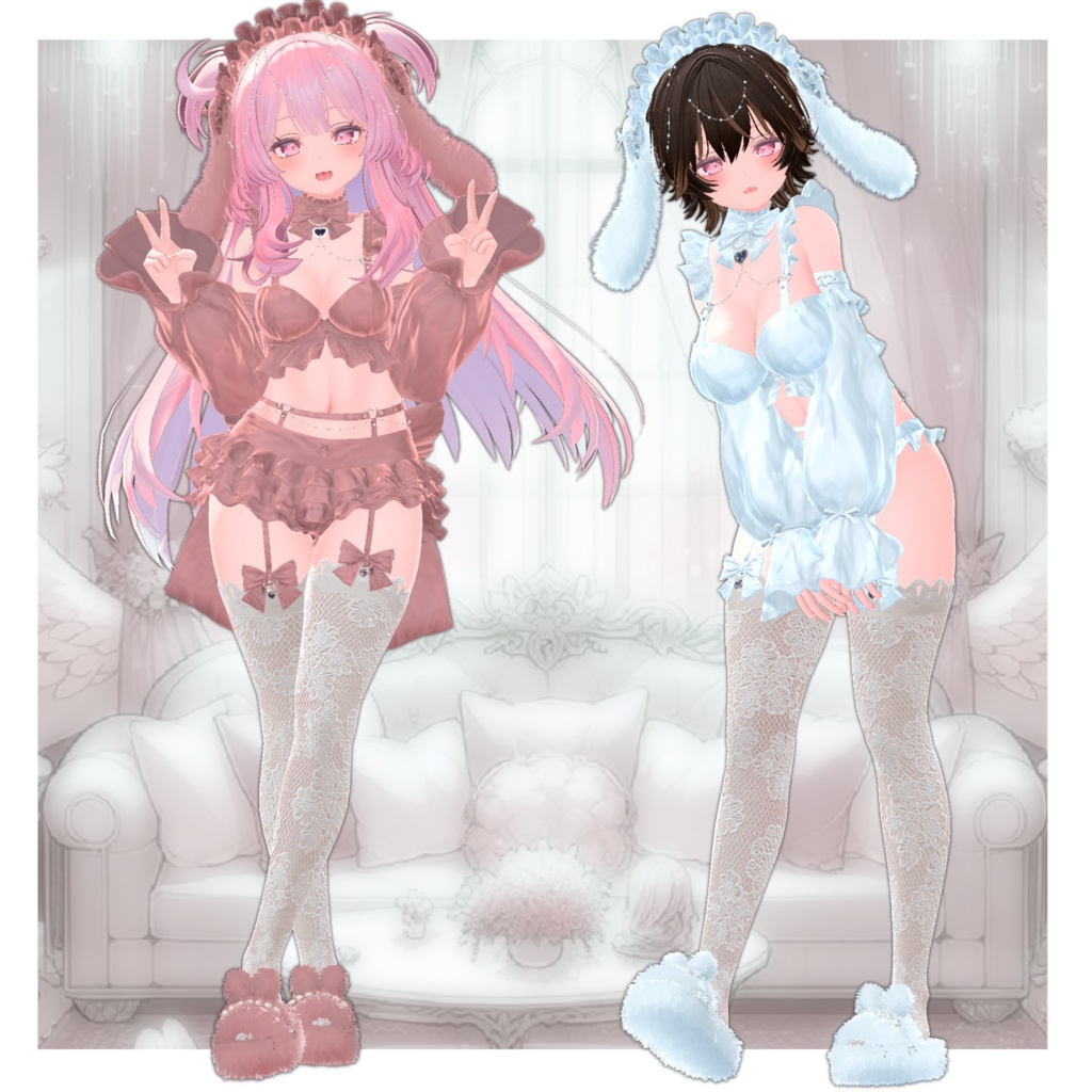 【7Avatar対応】DreamRabbit_RoomWear【VRC想定】