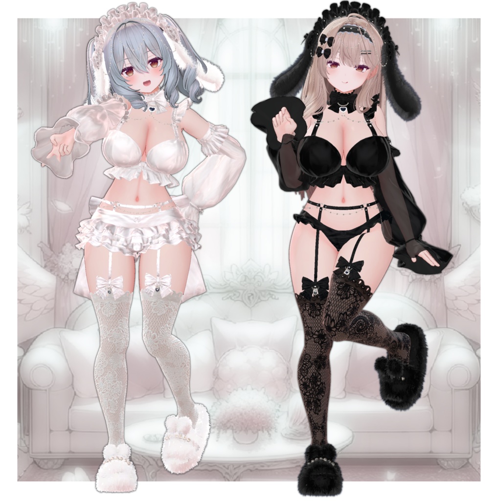 【7Avatar対応】DreamRabbit_RoomWear【VRC想定】