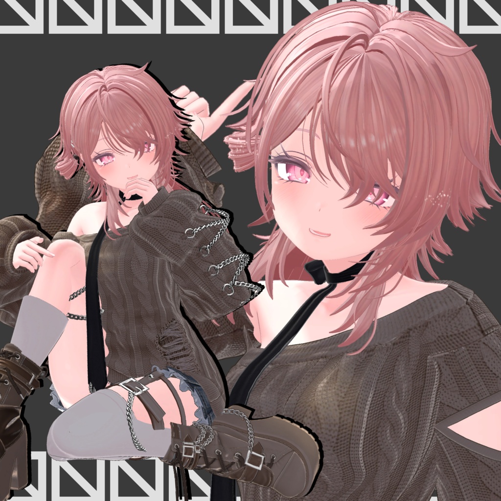 【VRC想定】LongWolfHair【10Avatar対応】