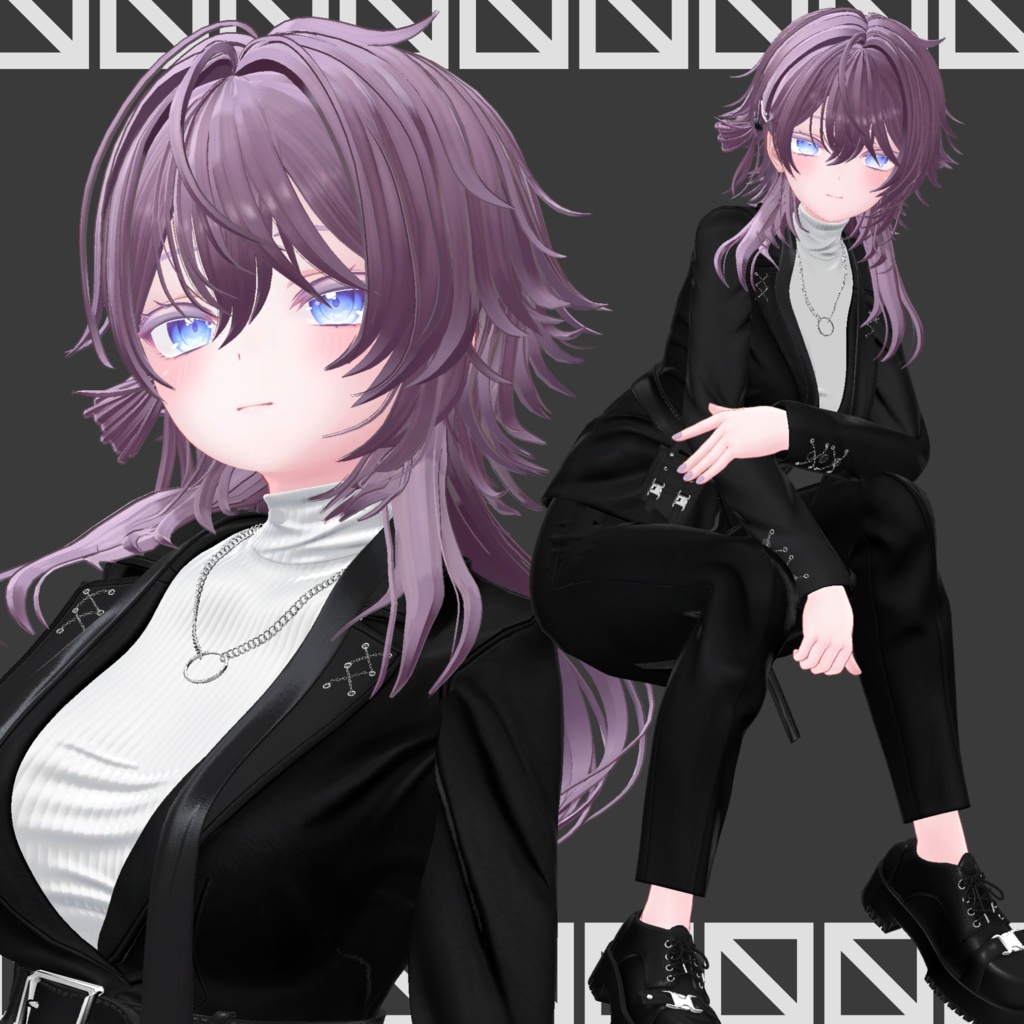 【VRC想定】LongWolfHair【10Avatar対応】