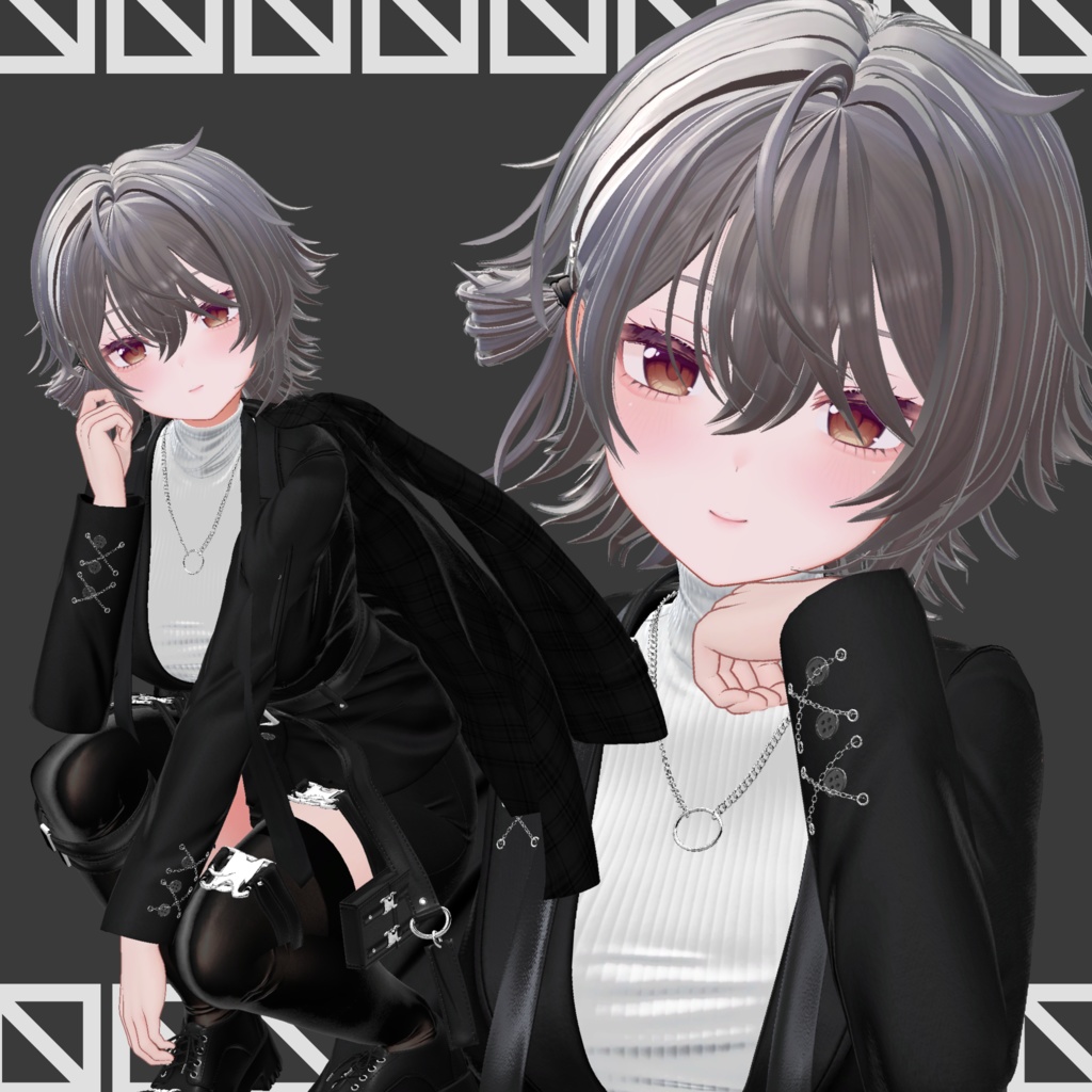 【VRC想定】LongWolfHair【10Avatar対応】