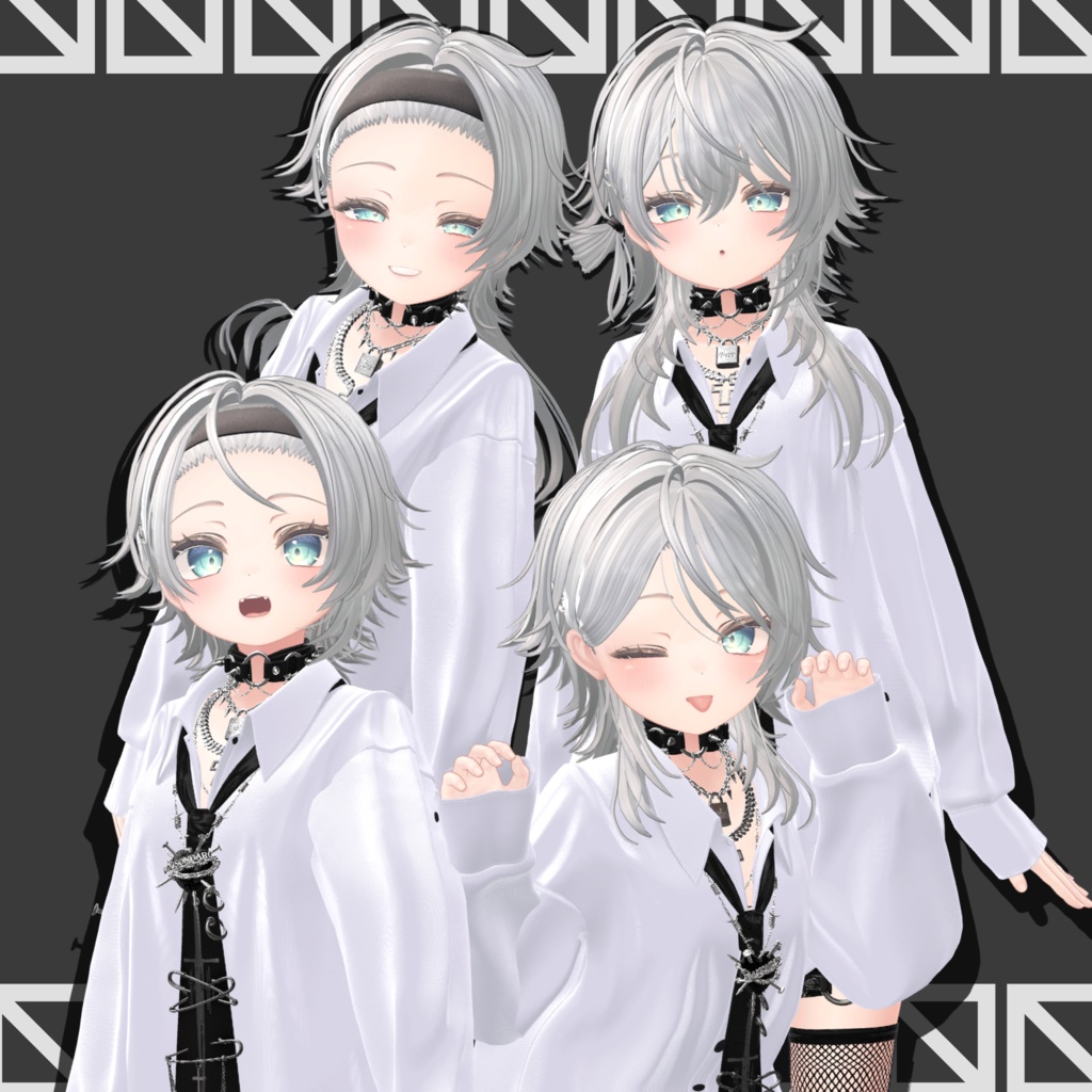 【VRC想定】LongWolfHair【10Avatar対応】