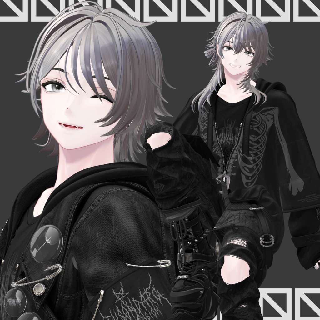 【VRC想定】LongWolfHair【10Avatar対応】