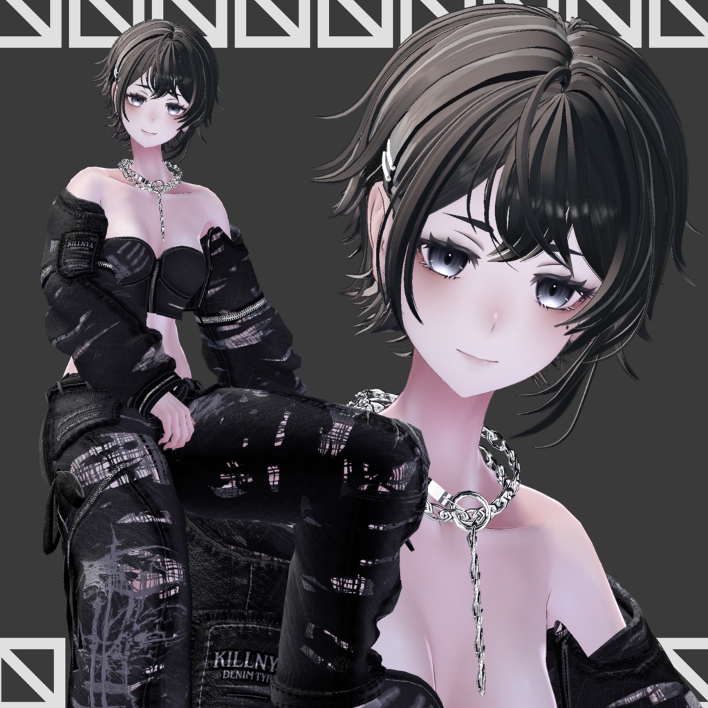 【VRC想定】LongWolfHair【10Avatar対応】