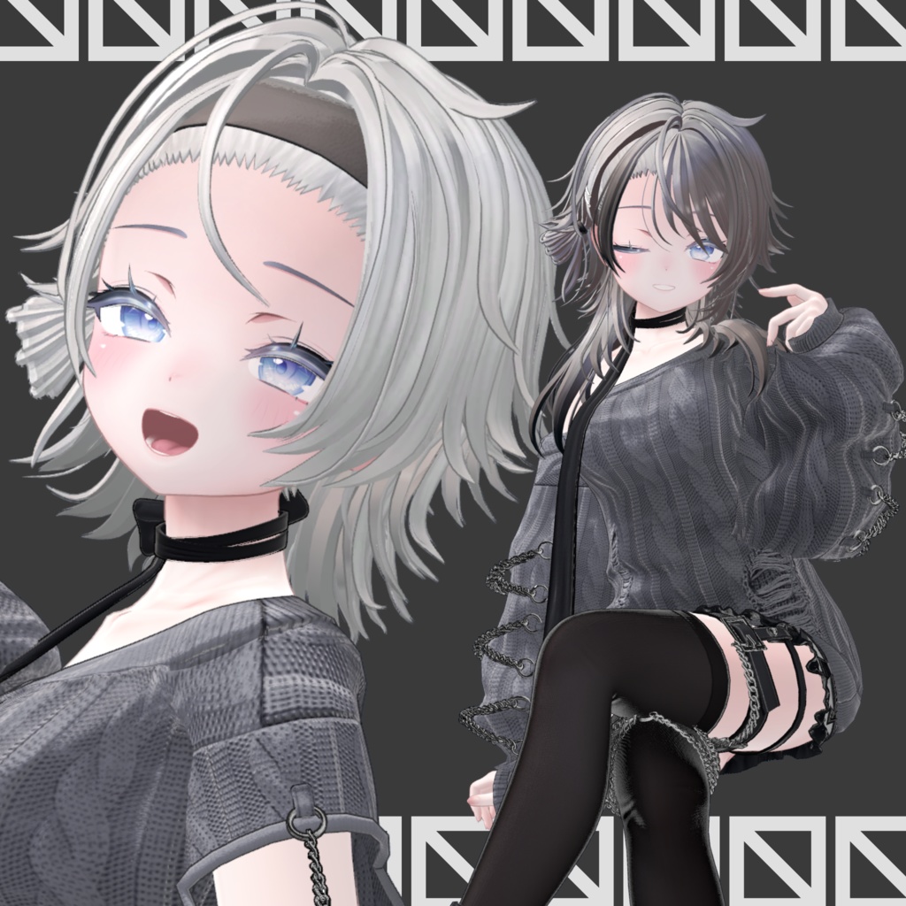 【VRC想定】LongWolfHair【10Avatar対応】