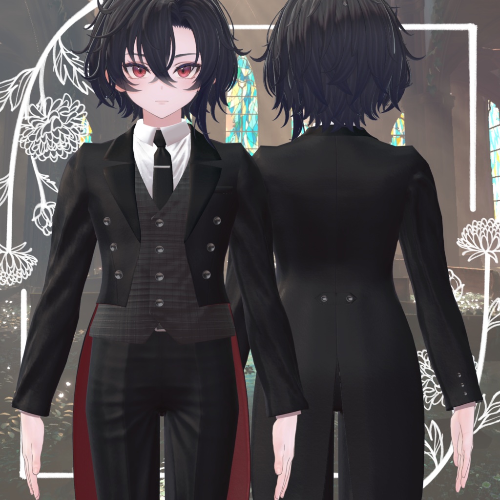 【+Head対応】ジューンブライドテールコート【VRC想定】