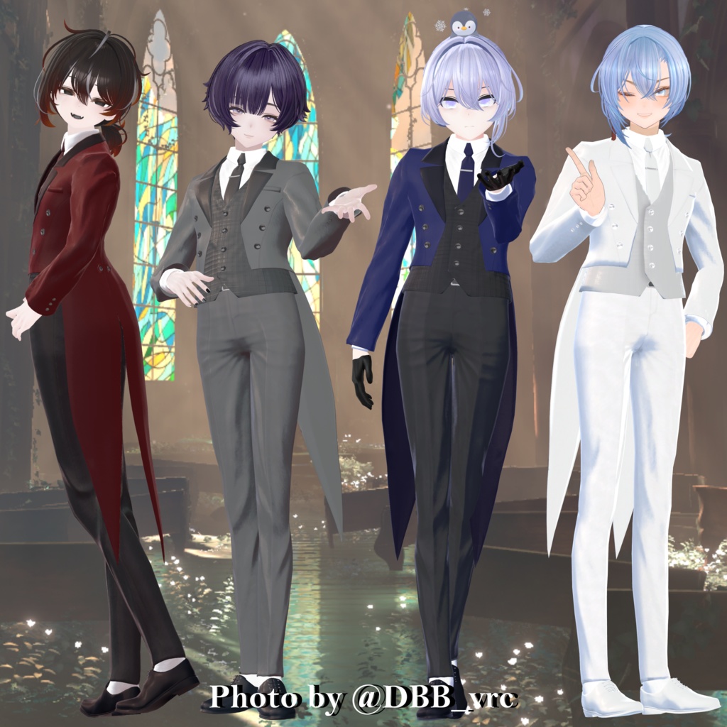 【+Head対応】ジューンブライドテールコート【VRC想定】