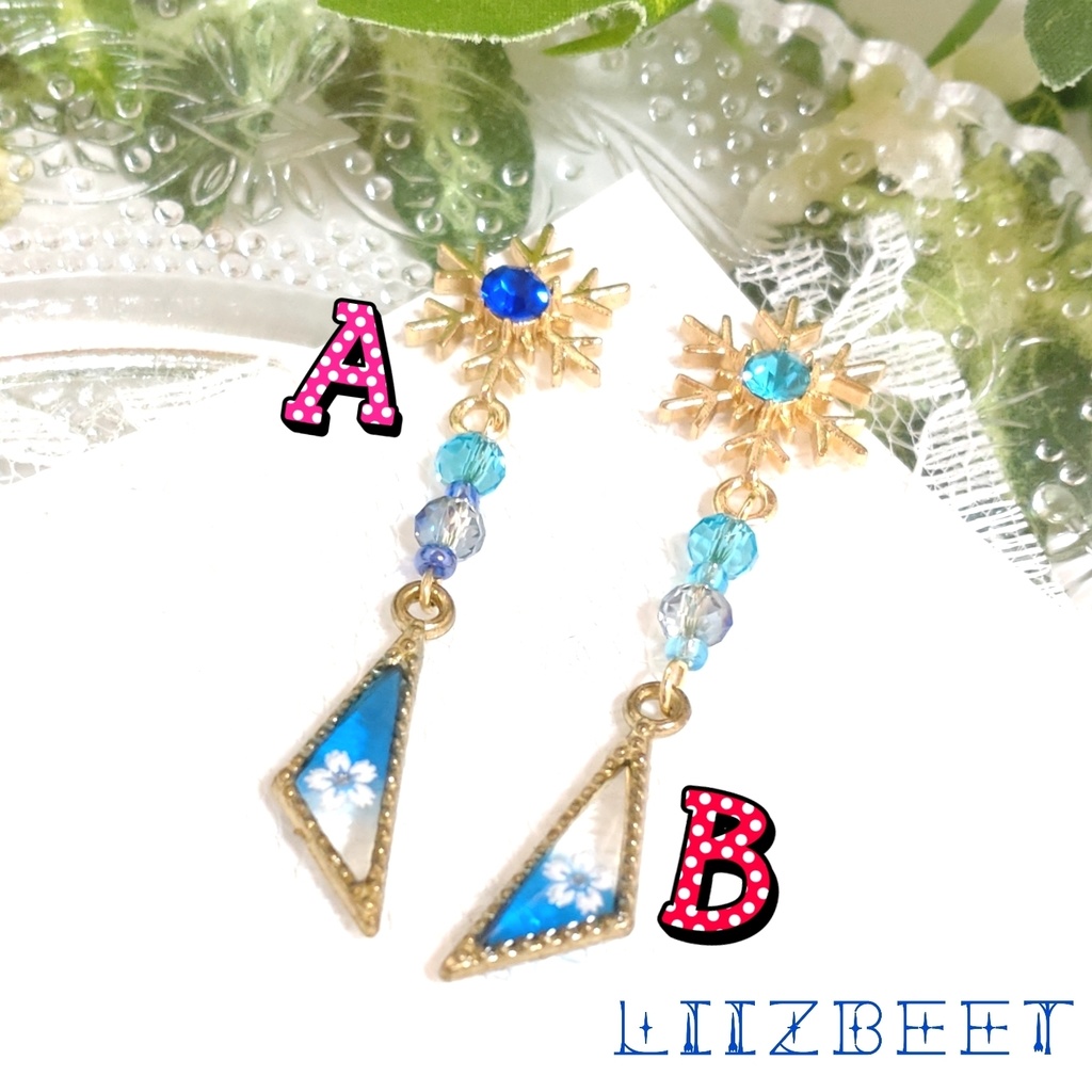 冬の雪空イヤリング