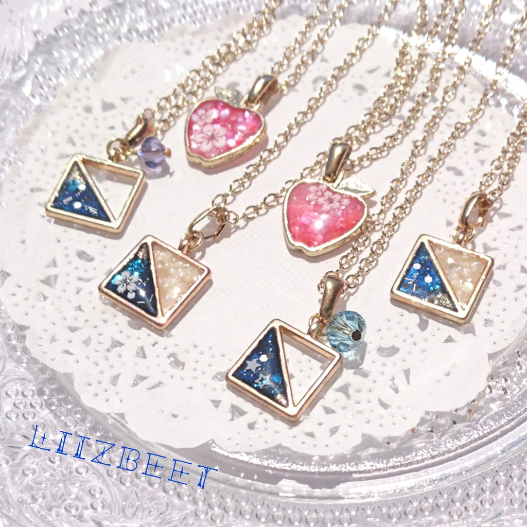 レジンのワンポイントネックレス
