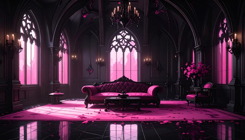 【背景素材】黒系ゴシック部屋50枚セット【配信素材】