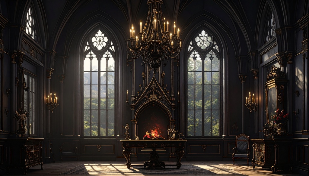 【背景素材】黒系ゴシック部屋50枚セット【配信素材】