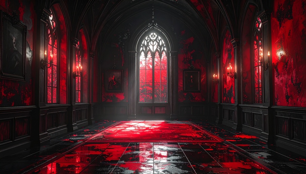 【背景素材】黒系ゴシック部屋50枚セット【配信素材】